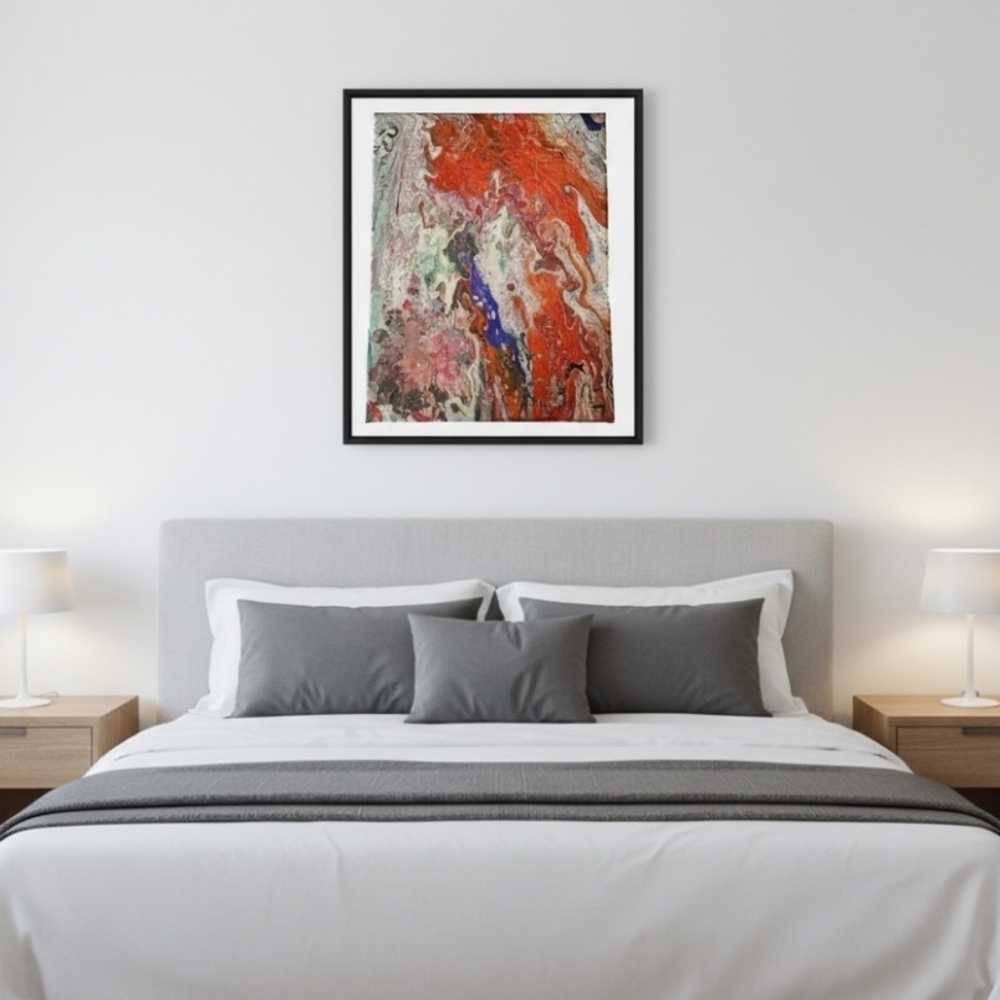 Hand Crafted Acrylic Fluid Art Wall Decor Upcycled